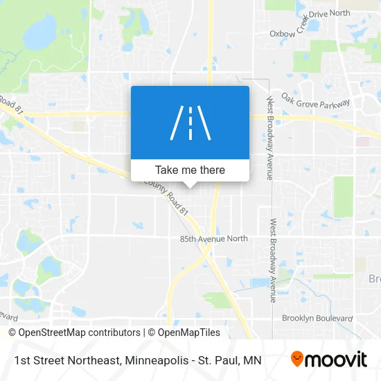 1st Street Northeast map