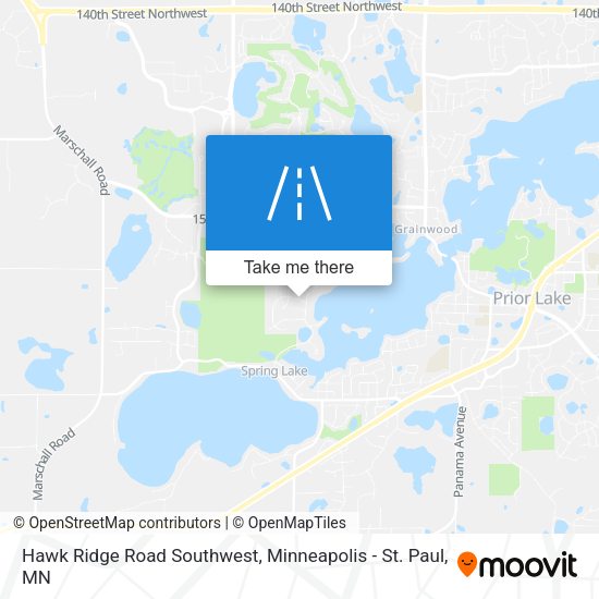 Hawk Ridge Road Southwest map