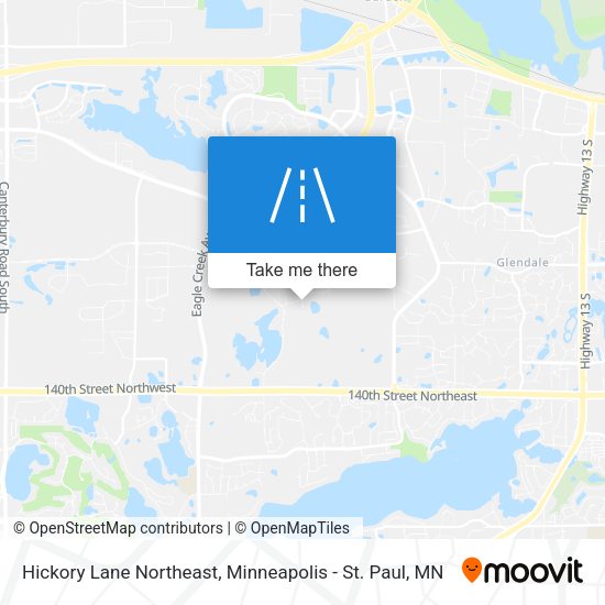 Hickory Lane Northeast map