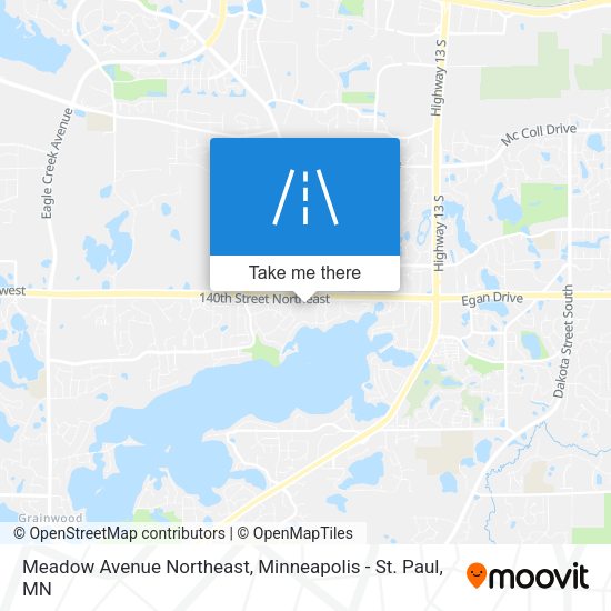 Meadow Avenue Northeast map