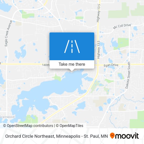 Mapa de Orchard Circle Northeast