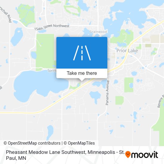 Pheasant Meadow Lane Southwest map