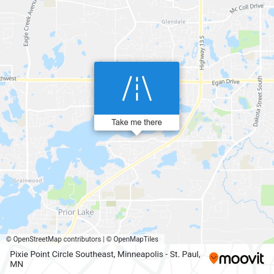Pixie Point Circle Southeast map