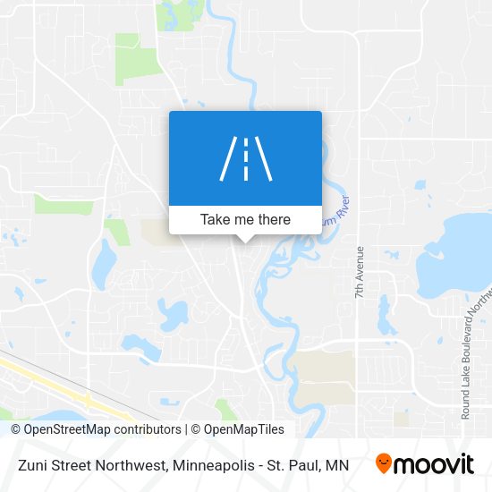 Zuni Street Northwest map