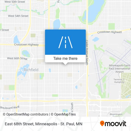 East 68th Street map