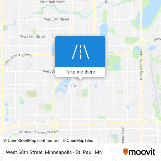 Mapa de West 68th Street