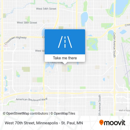 West 70th Street map