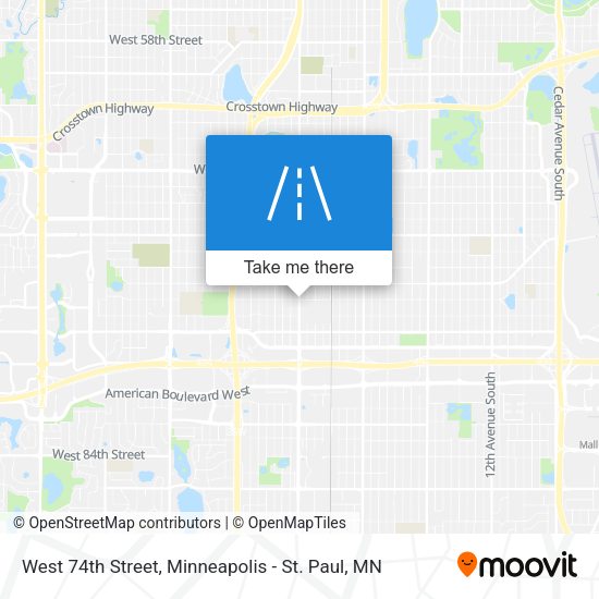 Mapa de West 74th Street