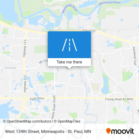 West 134th Street map