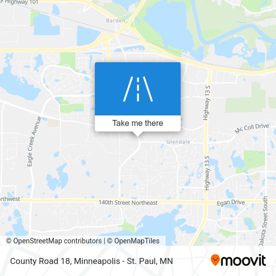 County Road 18 map