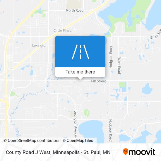 County Road J West map