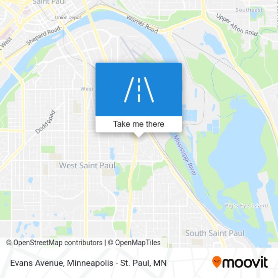 Evans Avenue map