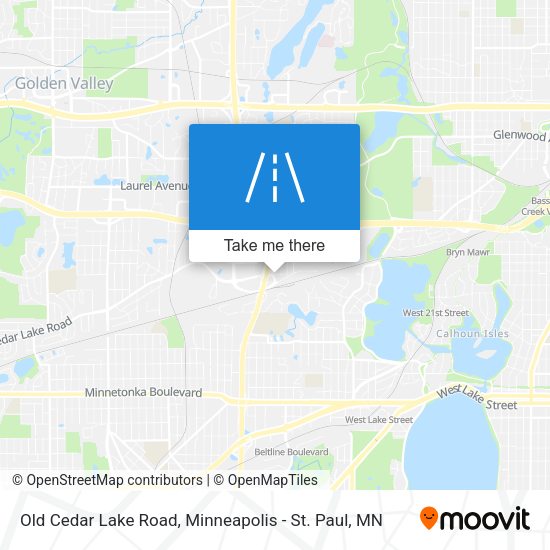 Old Cedar Lake Road map