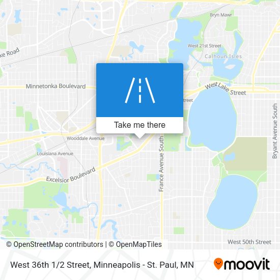 West 36th 1/2 Street map
