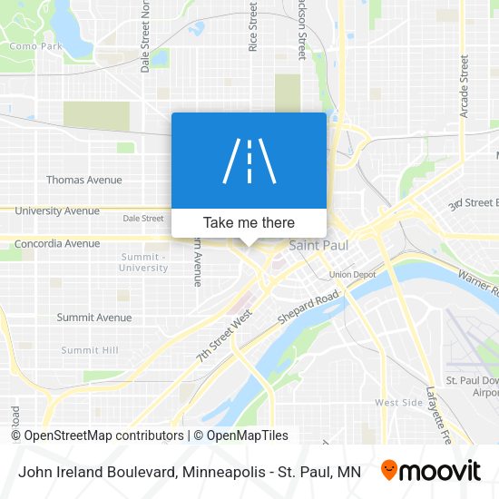 John Ireland Boulevard map