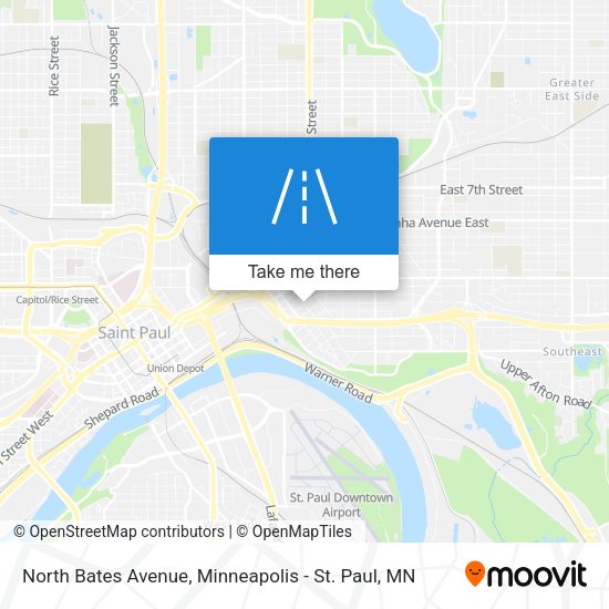 North Bates Avenue map