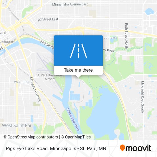 Pigs Eye Lake Road map