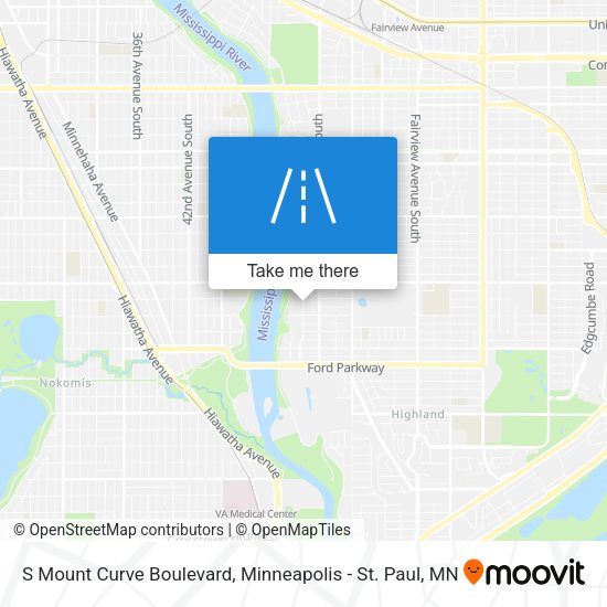 S Mount Curve Boulevard map