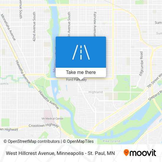 West Hillcrest Avenue map