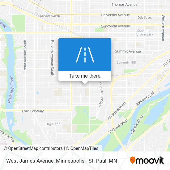 West James Avenue map