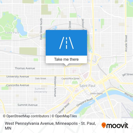 West Pennsylvania Avenue map
