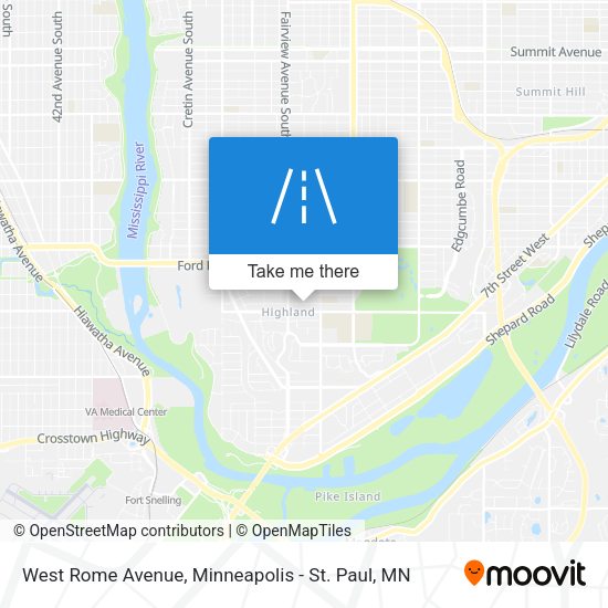 West Rome Avenue map