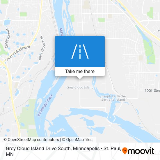 Grey Cloud Island Drive South map