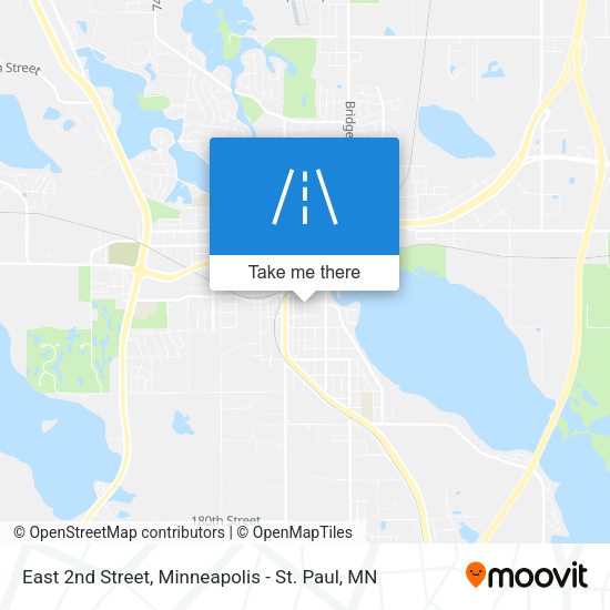 East 2nd Street map