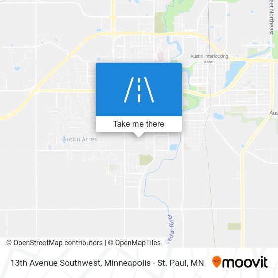 13th Avenue Southwest map