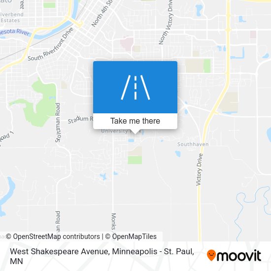 West Shakespeare Avenue map