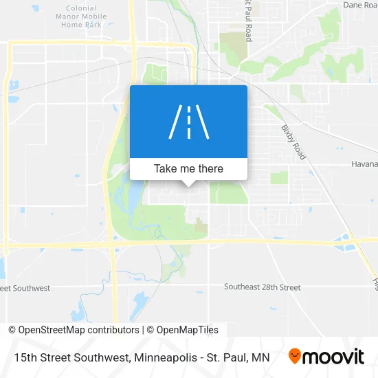 15th Street Southwest map