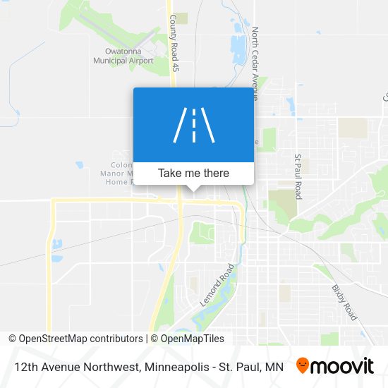 12th Avenue Northwest map
