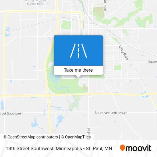 18th Street Southwest map