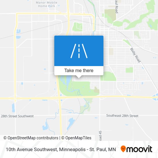 10th Avenue Southwest map