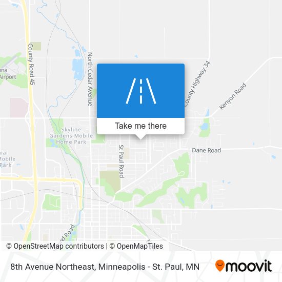 8th Avenue Northeast map