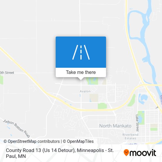 County Road 13 (Us 14 Detour) map