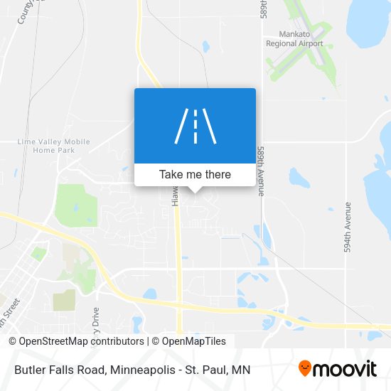 Butler Falls Road map