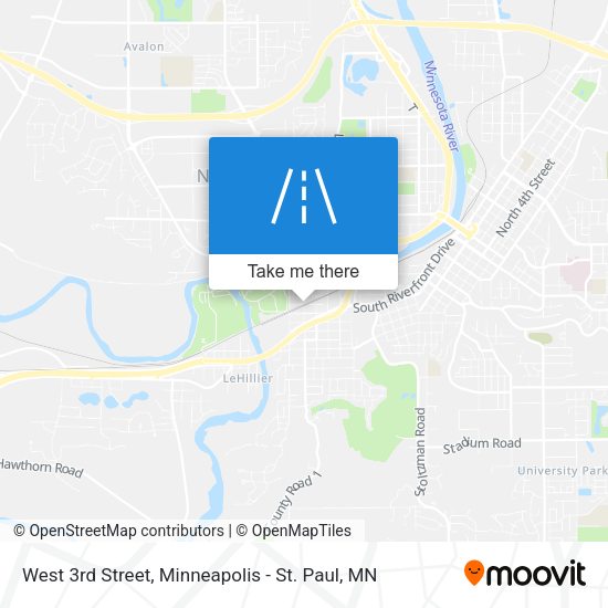West 3rd Street map