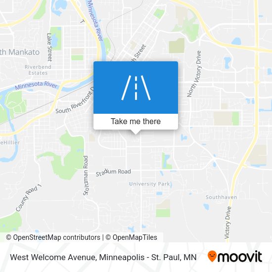 West Welcome Avenue map