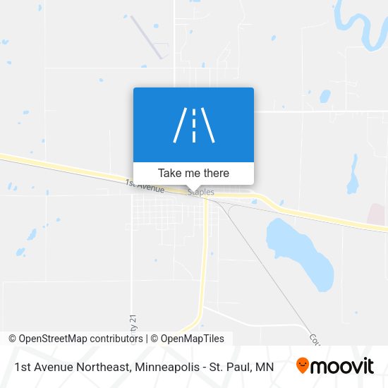 1st Avenue Northeast map