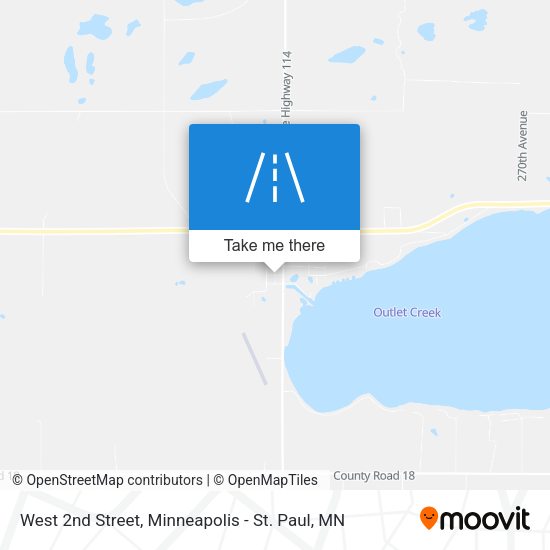 West 2nd Street map