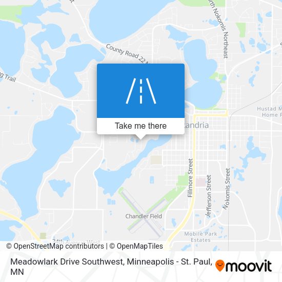 Meadowlark Drive Southwest map