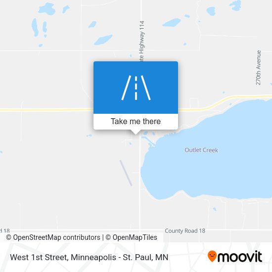 West 1st Street map