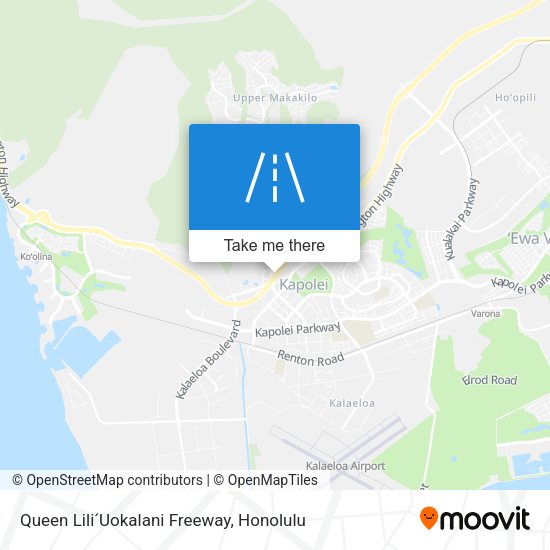 Mapa de Queen LiliʻUokalani Freeway