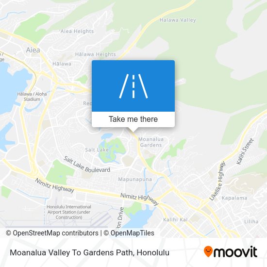 Moanalua Valley To Gardens Path map