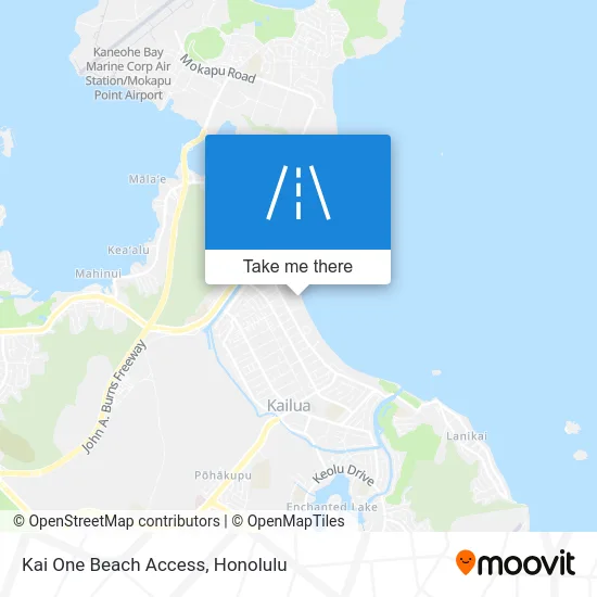 Kai One Beach Access map