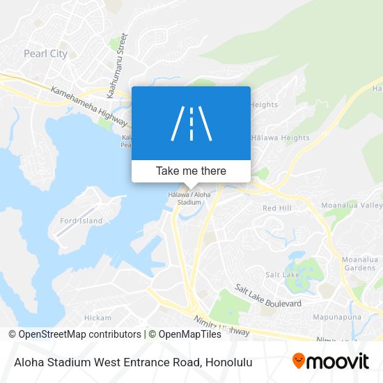 Aloha Stadium West Entrance Road map
