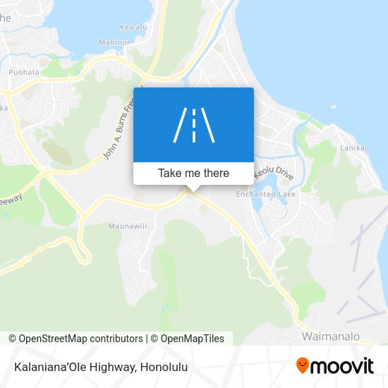 Kalaniana’Ole Highway map