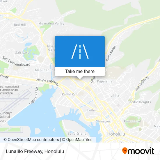 Lunalilo Freeway map