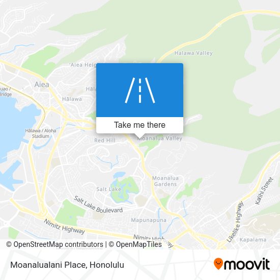 Moanalualani Place map